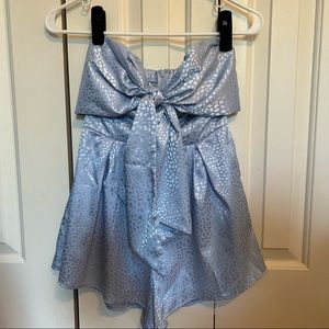 Light Blue Leopard Print Romper